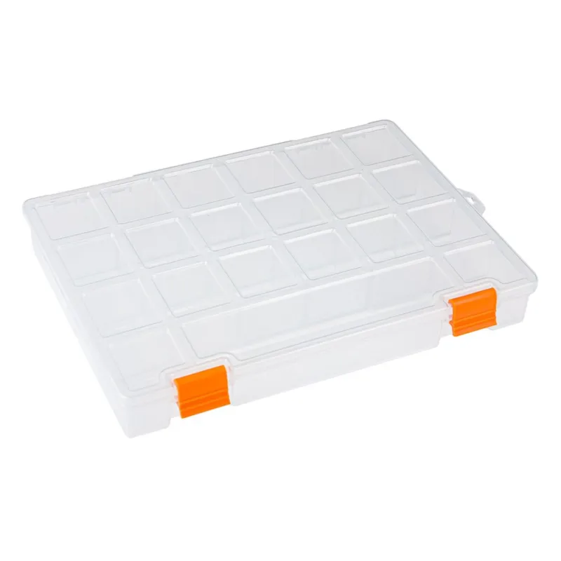 Cutie de Organizare cu 21 de Compartimente, Transparenta, 20.3x27.6x4.2cm