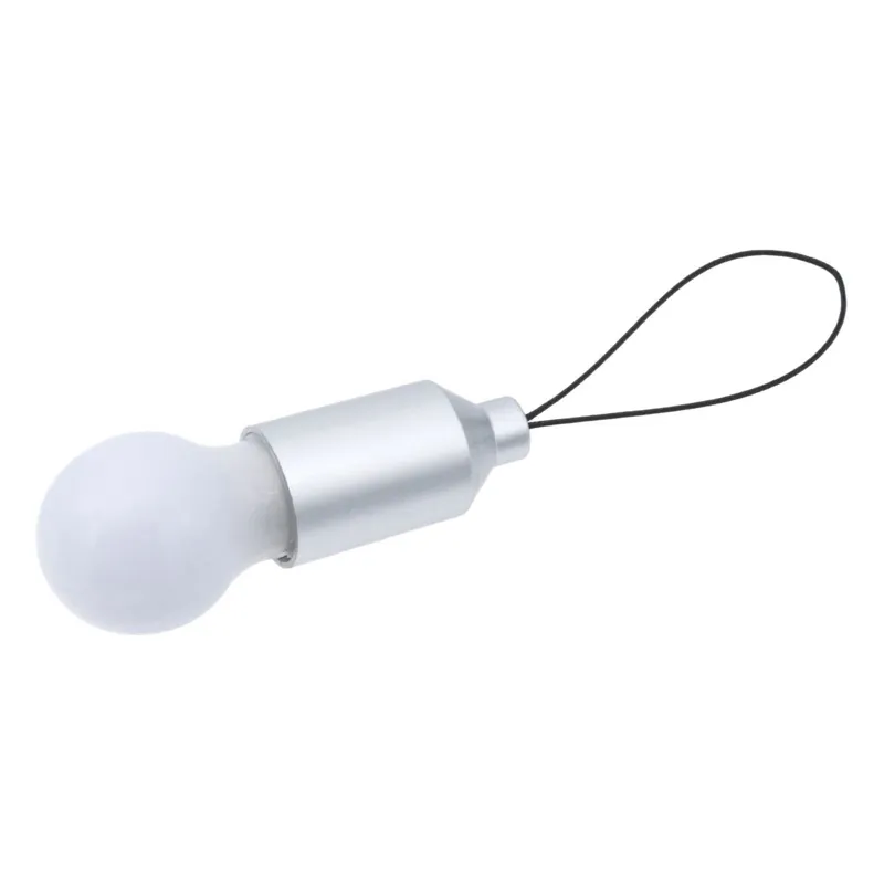 Lanterna mini LED glob cu breloc de chei, 5 cm argintie