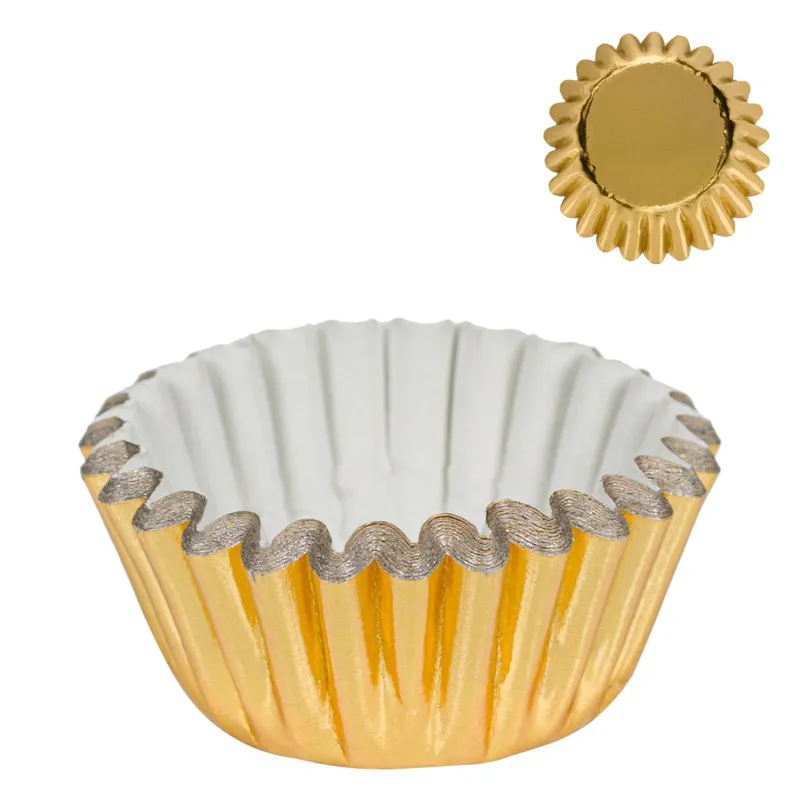 Forme de copt din hârtie aurii, 5.5 cm, 100 bucăți
