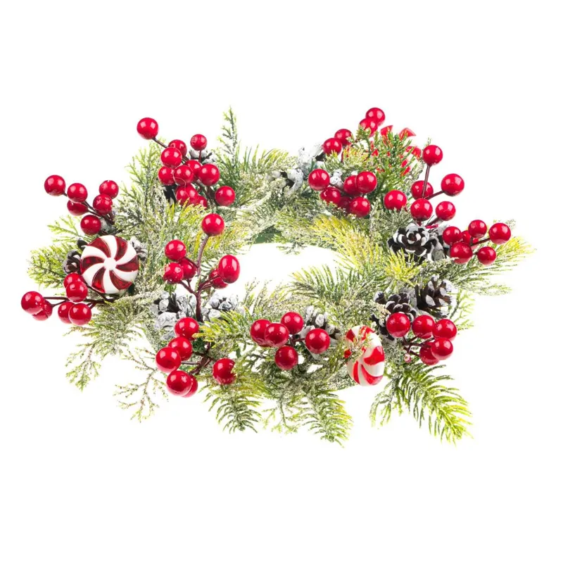 Inel de Crăciun Berries Acadele Ninse 32cm, Decorare Festivă