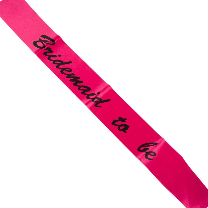 Panglică de Petrecere pentru Mireasă, Fucsia, cu Imprimeu Bridemaid to Be – poza 3