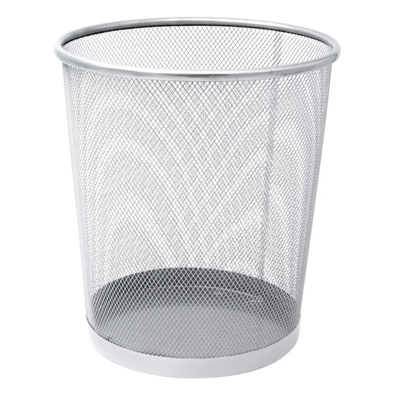 Cos de gunoi metalic gri, 8.5L, Ø25x26cm