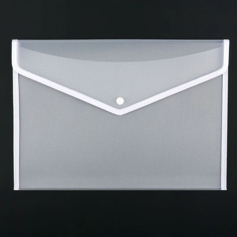Mapă transparentă albă cu capsă, 37.5x26x1cm