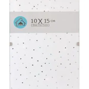 Ramă foto cu geam și clips, dimensiune 10x15 cm, culoare albă – poza 3
