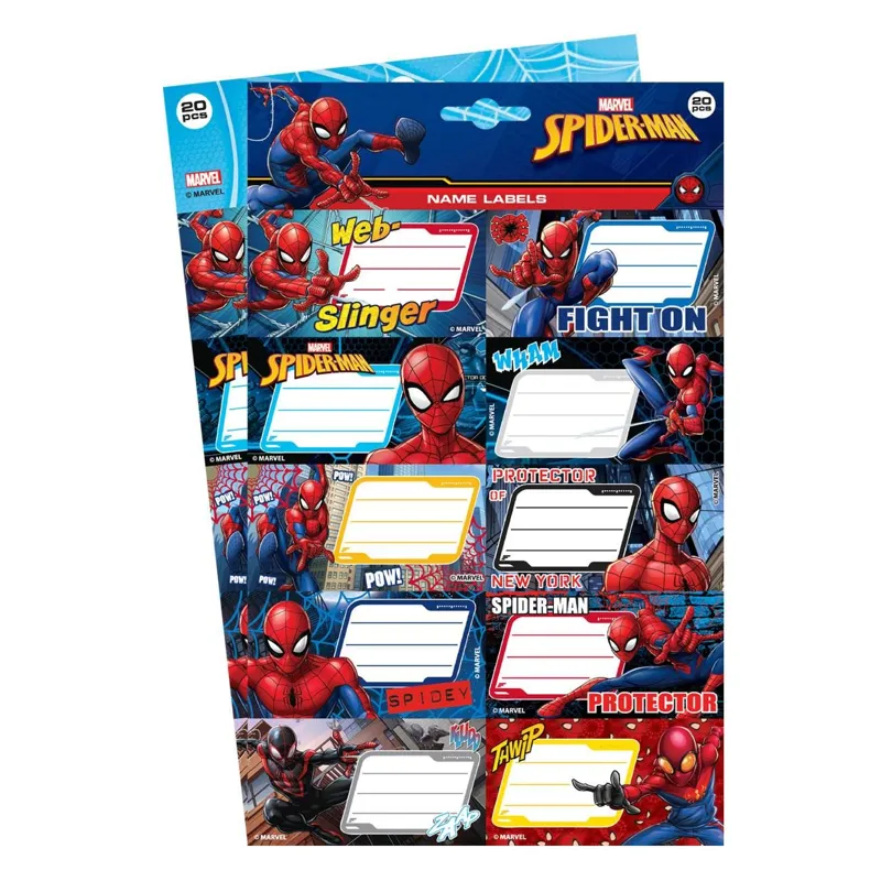 Etichete Autocolante cu Model Spiderman, 20 Bucăți
