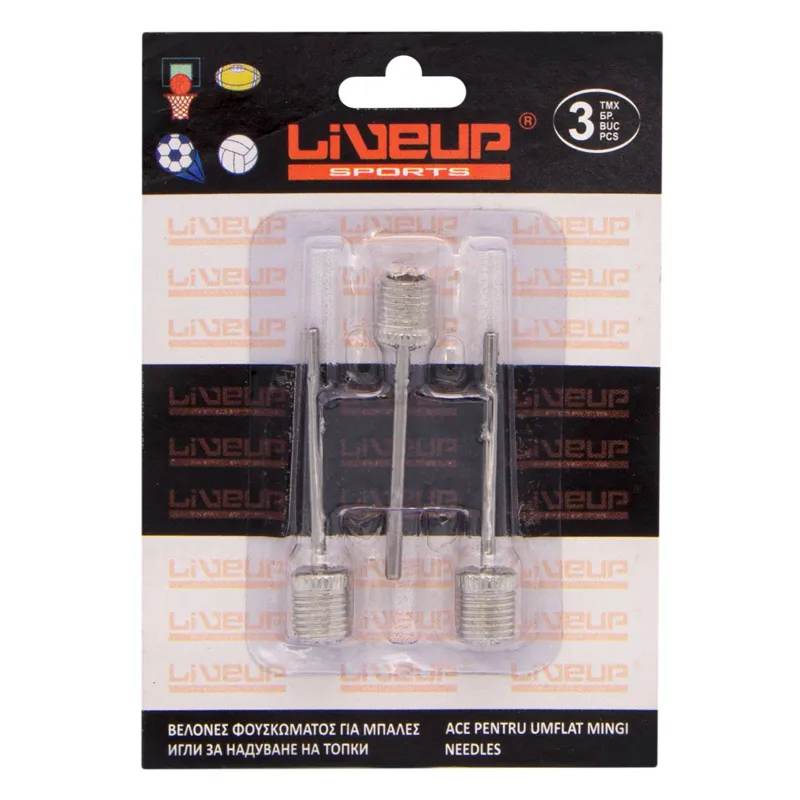 Ace pentru umflat mingi, Set 3 buc, Metal, Argintiu