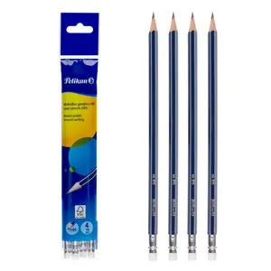 Creioane cu radieră integrată – set 4 bucăți, lemn natural