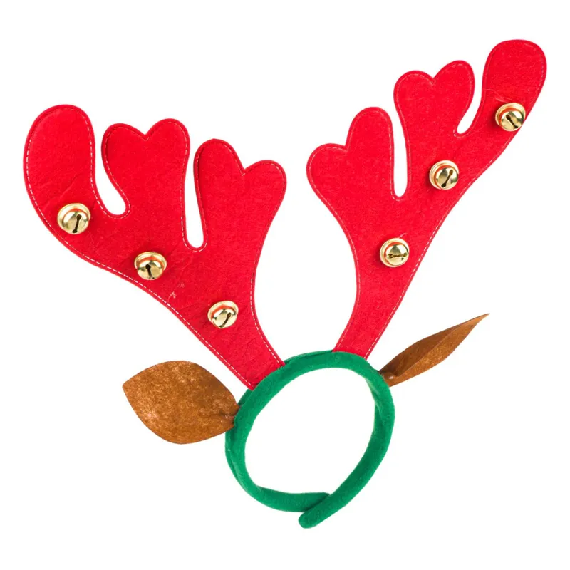 Cornite de cerb roșii cu clopoței pentru petreceri festive și Crăciun