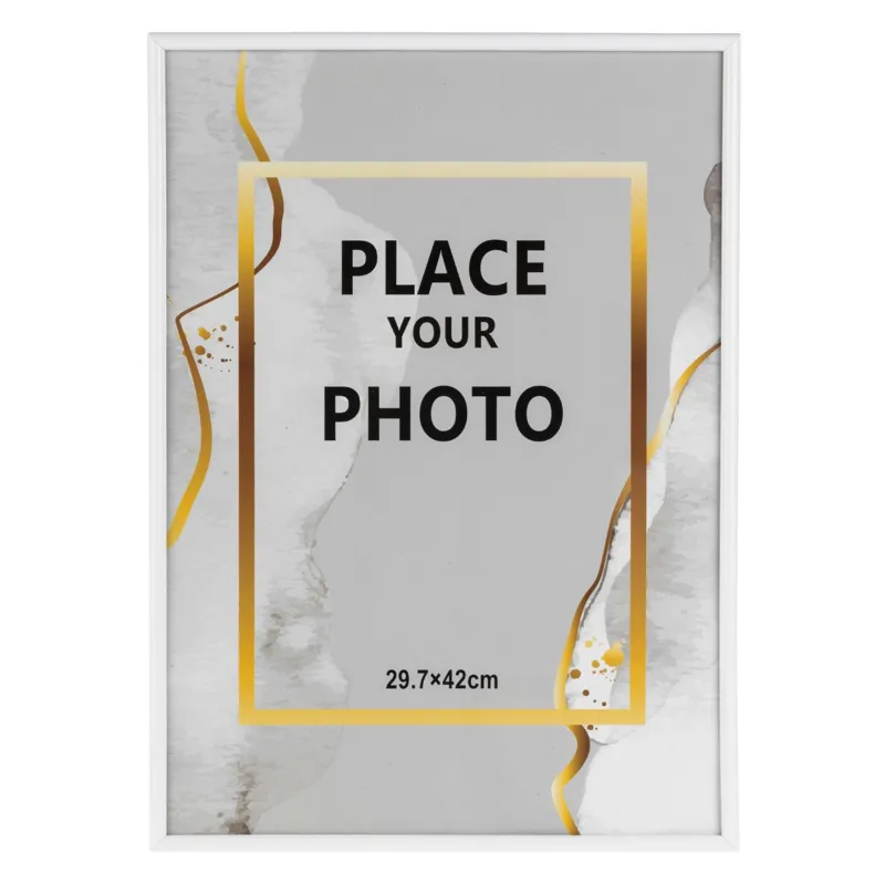Rama foto decorativa alba plastic pentru perete 30x40 cm