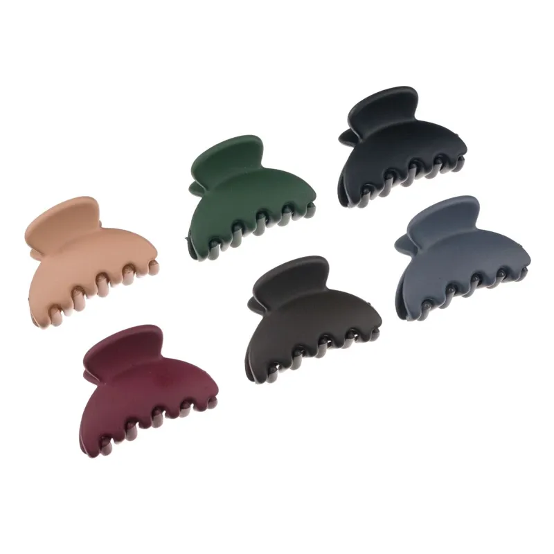 Clame de Păr Multicolore Mate pentru Femei, 4 cm, Set de 6 Bucăți