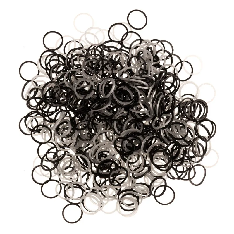 Elastice pentru par subtiri set 500 buc negru gri 1.5 cm
