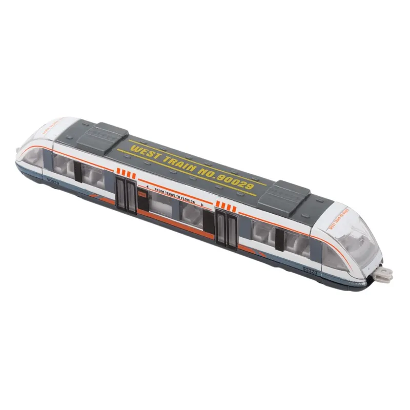 Tramvai Miniatural cu Mecanism de Tragere, Gri și Alb