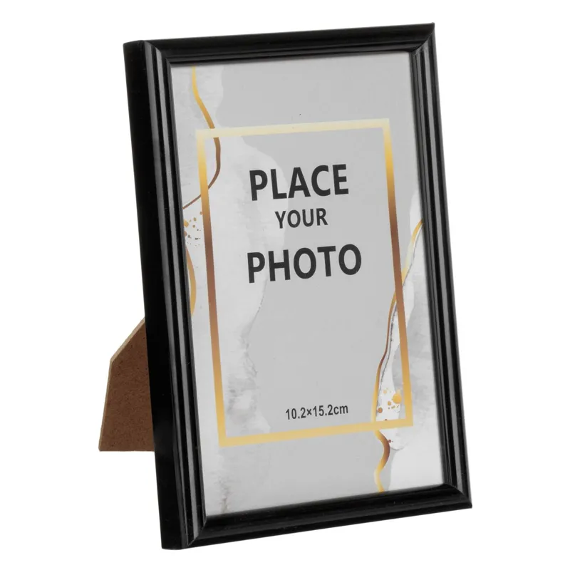 Rama foto decorativa neagra, 10x15 cm, plastic, pentru masa si perete – poza 2