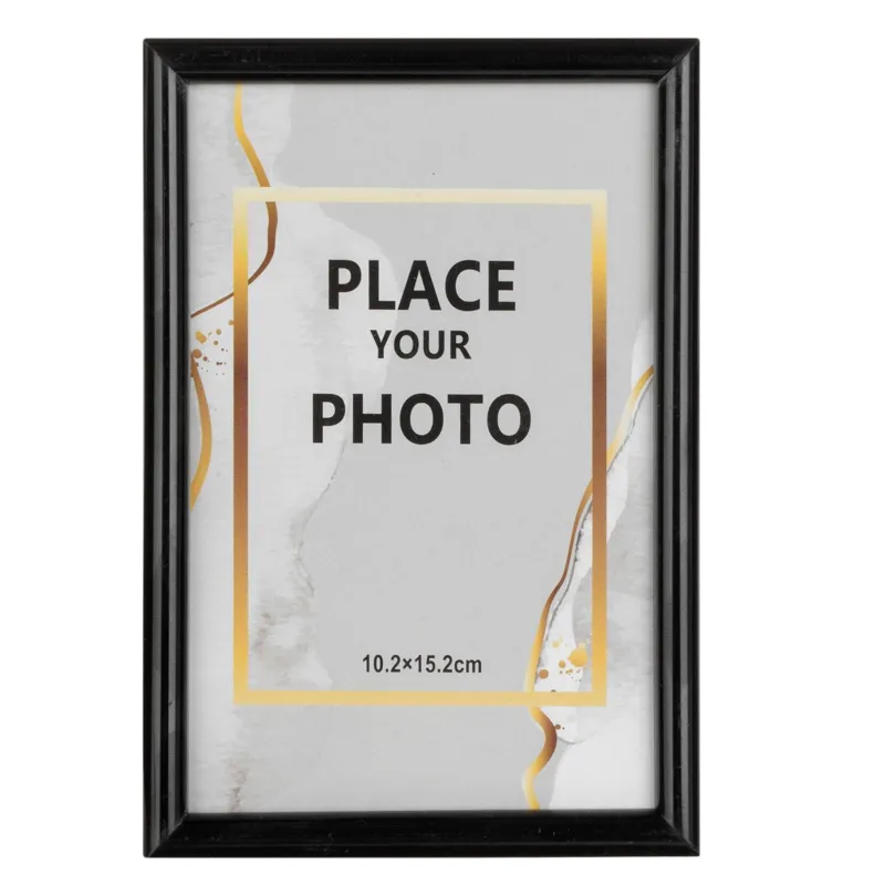 Rama foto decorativa neagra, 10x15 cm, plastic, pentru masa si perete – poza 3