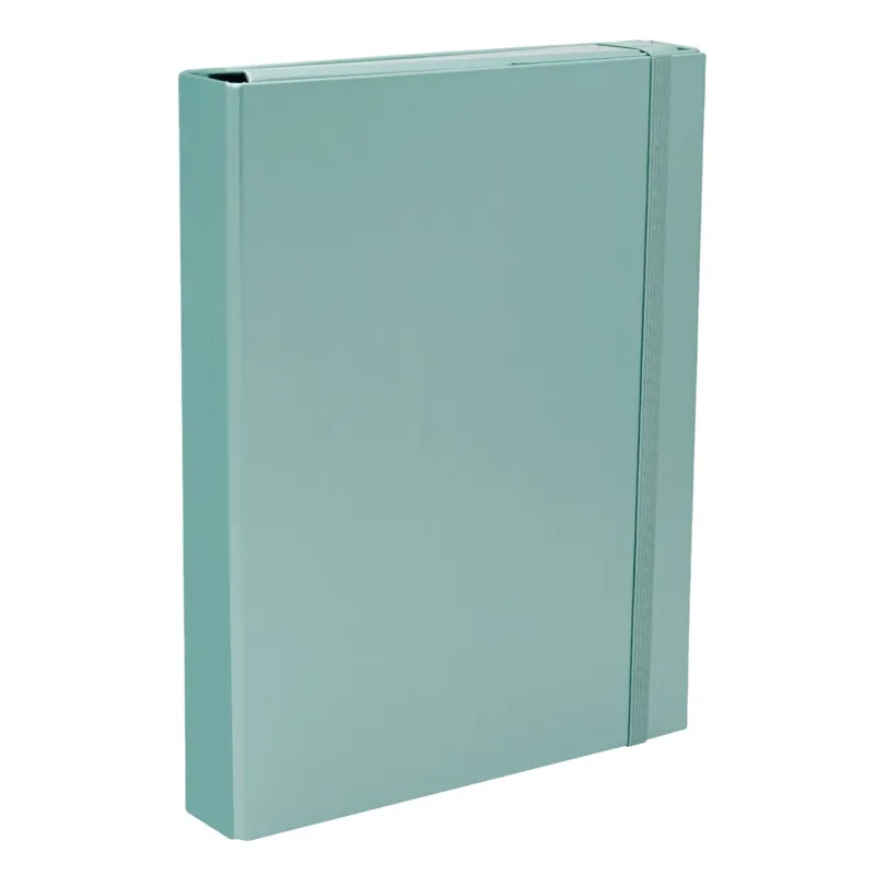 Mapă din carton verde metalizat cu elastic, 23.5x4x31.5cm