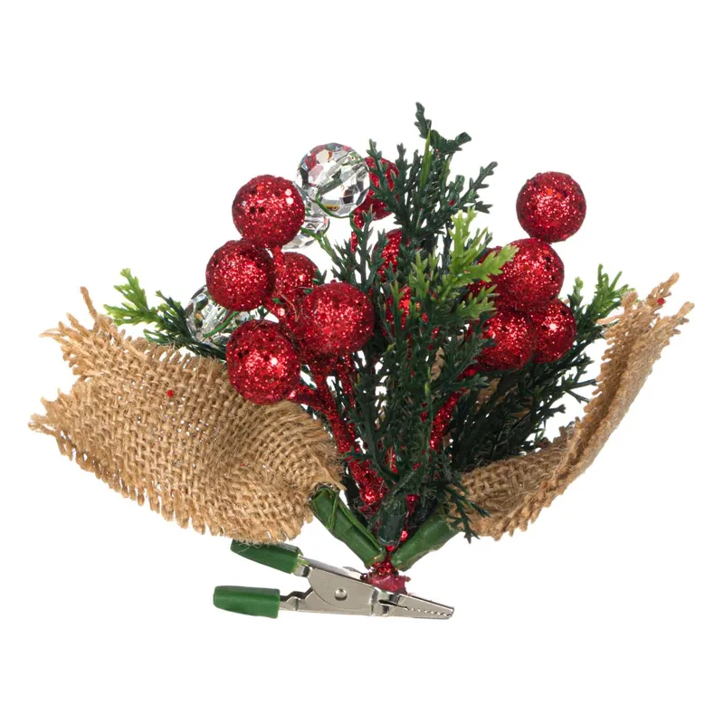 Ornament de Crăciun cu Crengute Rosii și Glitter