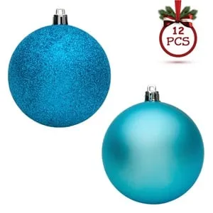 Globuri de Crăciun Turcoaz Mat Glitter pentru Decorațiuni