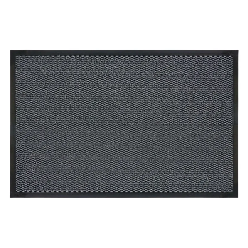 Covoraș de Intrare cu Dungi Gri și Negre, 80x50 cm, Textil Antiderapant