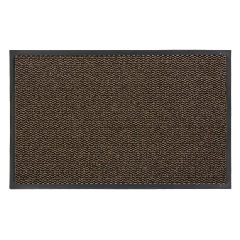 Covoras de intrare cu dungi, 80x50 cm, Maro/Negru – poza 2