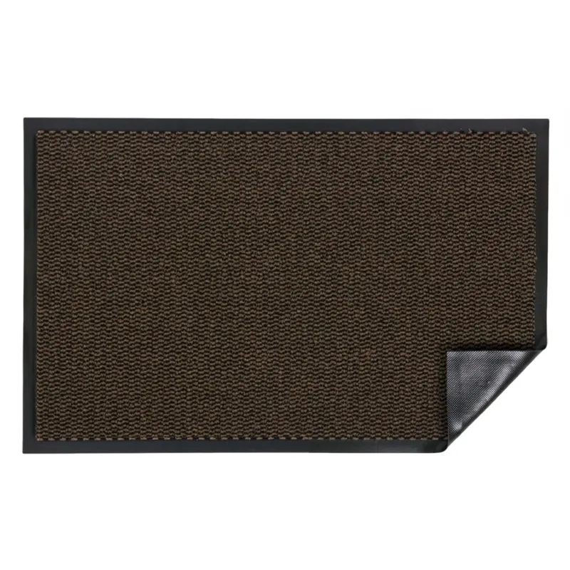 Covoras de intrare cu dungi, 80x50 cm, Maro/Negru – poza 3