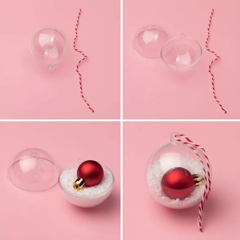 Set Globuri Crăciun Transparente Decorabile Diametru 6cm