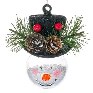 Ornament Om de Zăpadă Glob Transparent pentru Brad Crăciun 8cm