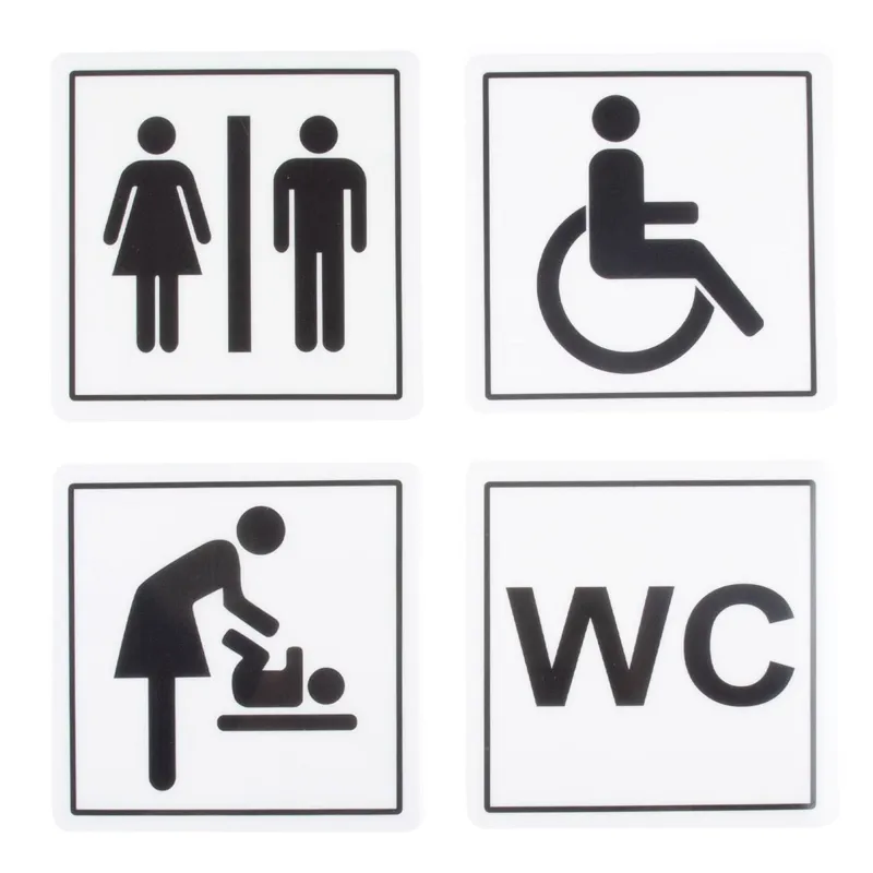 Set indicatoare autocolante WC pentru toalete publice și private