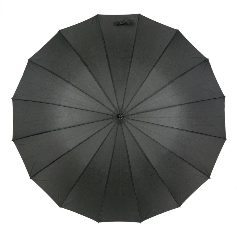 Umbrelă de ploaie neagră automată cu mâner baston, 93 cm