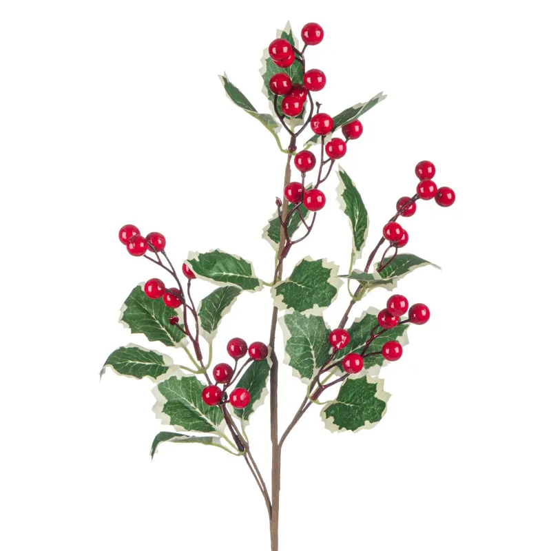 Crenguță Decorativă Crăciun Vâsc cu Fructe Roșii 73 cm