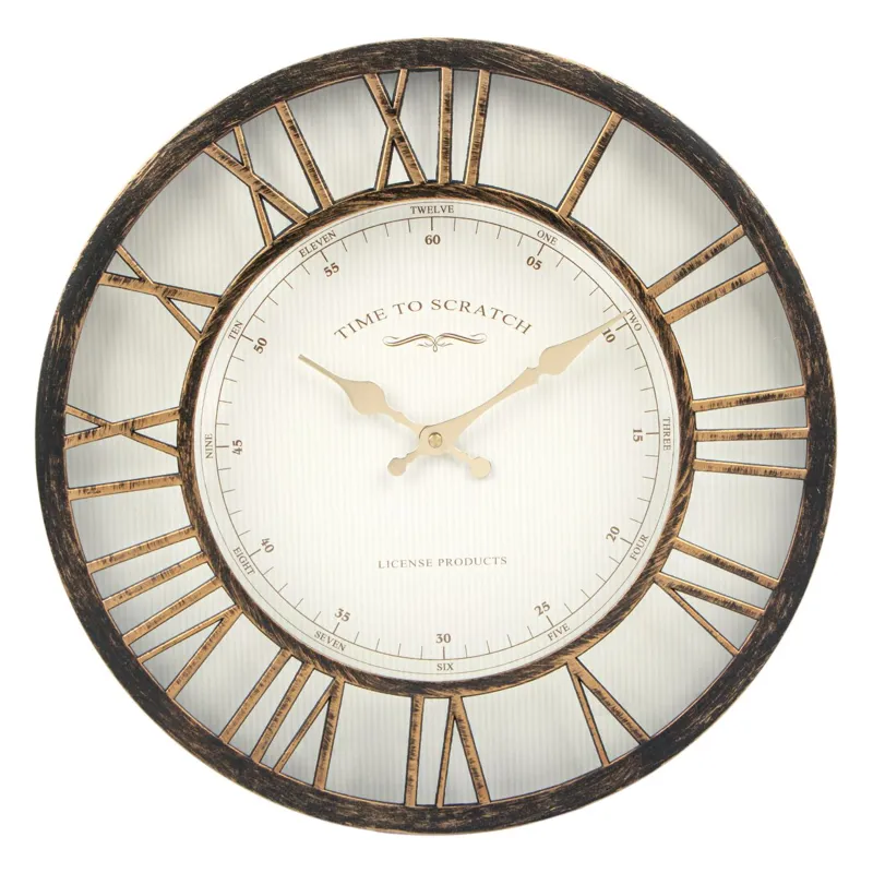 Ceas de perete cu cifre latine, bronz, Ø40,6 cm