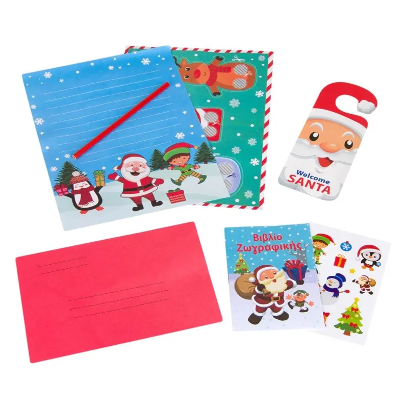 Set Creativ Crăciun Scrisoare Moș Crăciun Plic Decupaje Autocolante – poza 2