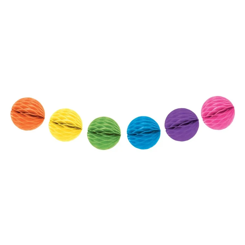 Ghirlandă de hârtie cu sfere colorate, set 12 bucăți pentru decorarea evenimente