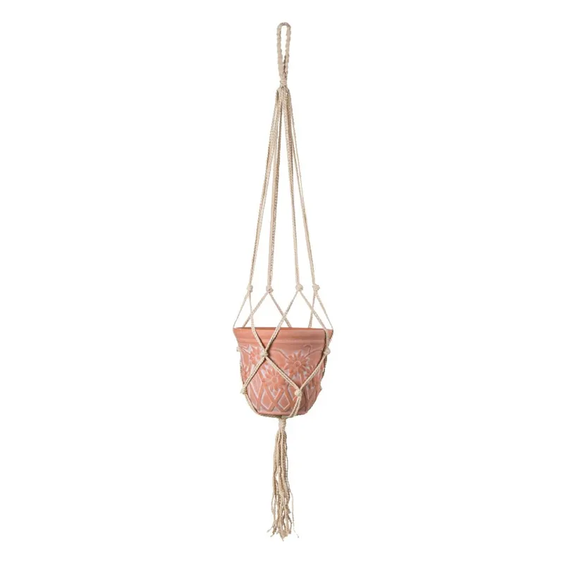 Suport Suspendabil Macrame cu Noduri pentru Ghiveci Boho