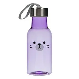 Sticlă apă copii lila cu ursuleț, 350 ml