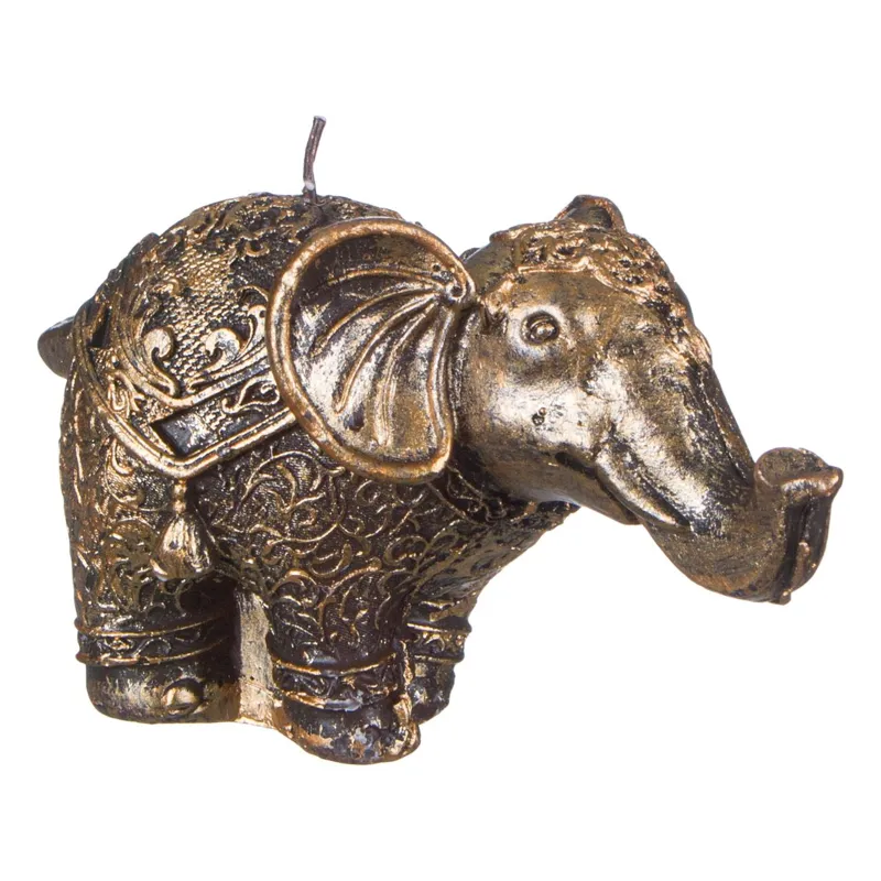 Lumanare decorativa elefant 3D, aurie, 7.5x15cm