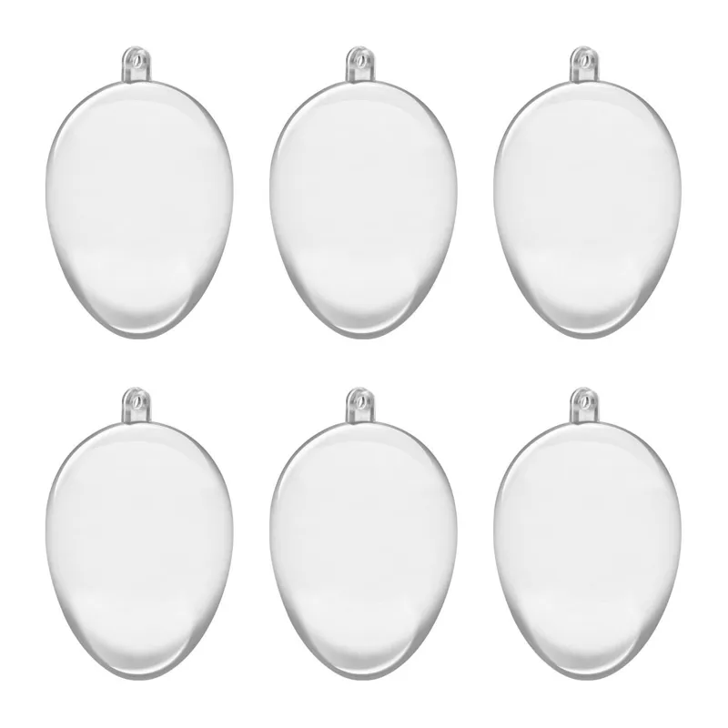 Set 6 Oua Transparente din Plastic pentru Decorat, 6 cm