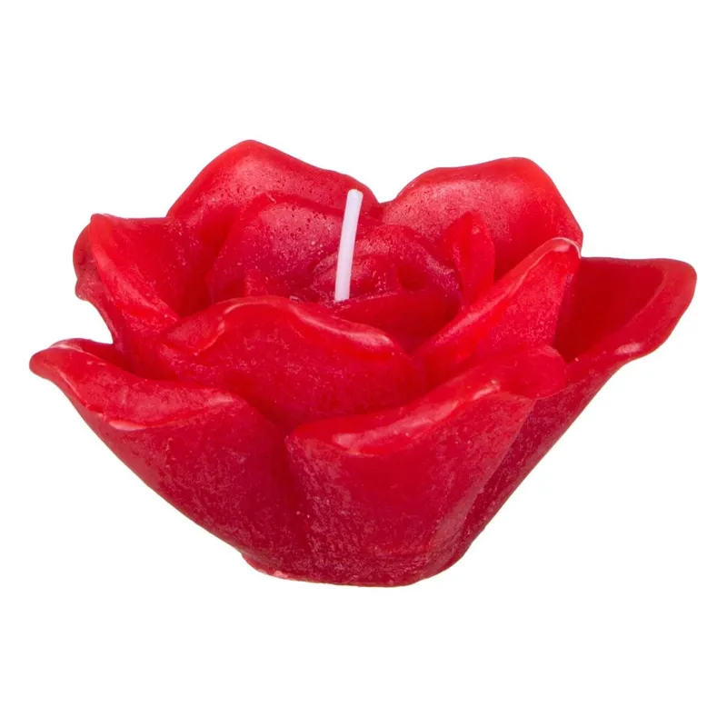 Lumanare parfumata cu trandafir 3D, Rosu, Ø10x6cm