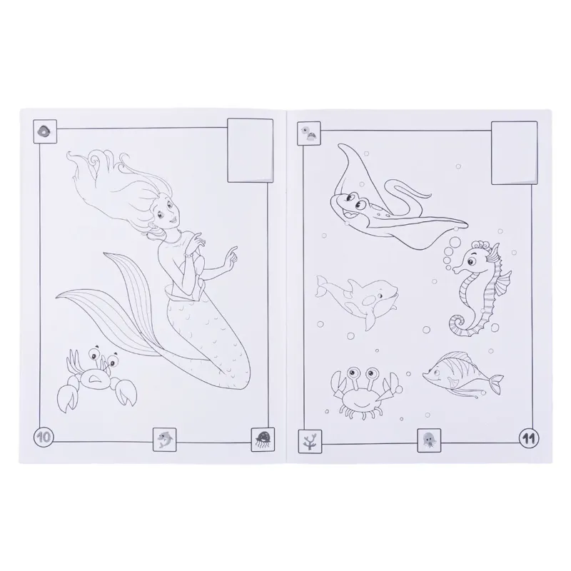 Carte de Colorat A4 cu Autocolante Sirene pentru Activități Creative – poza 3