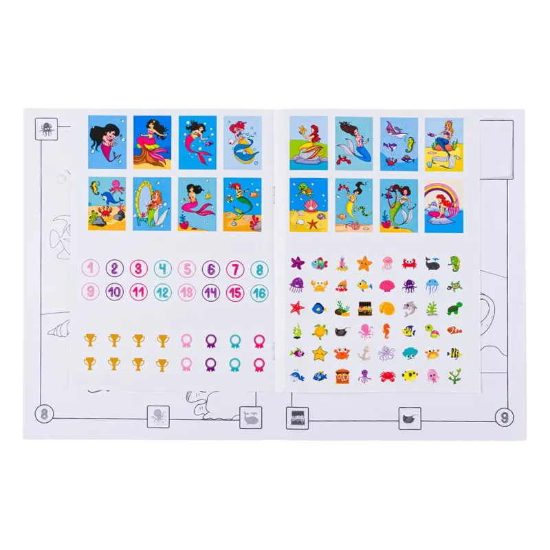 Carte de Colorat A4 cu Autocolante Sirene pentru Activități Creative – poza 4