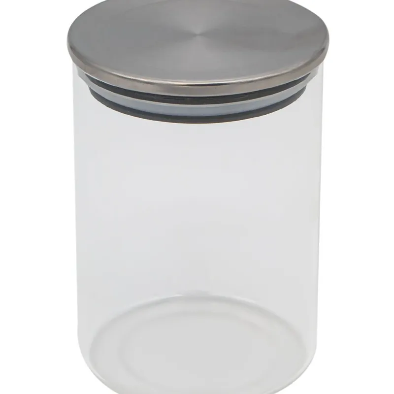 Borcan de depozitare din sticlă transparentă cu capac metalic 500 ml – poza 3