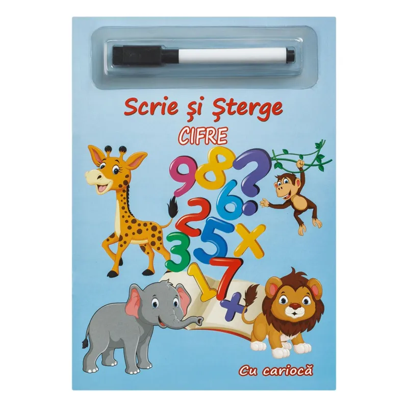 Carte educativă Scrie și Șterge Cifre pentru copii