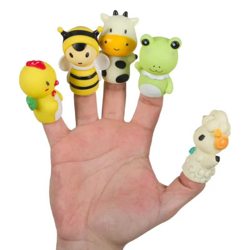 Set de 5 Păpuși de Deget Animale de Fermă, Multicolore