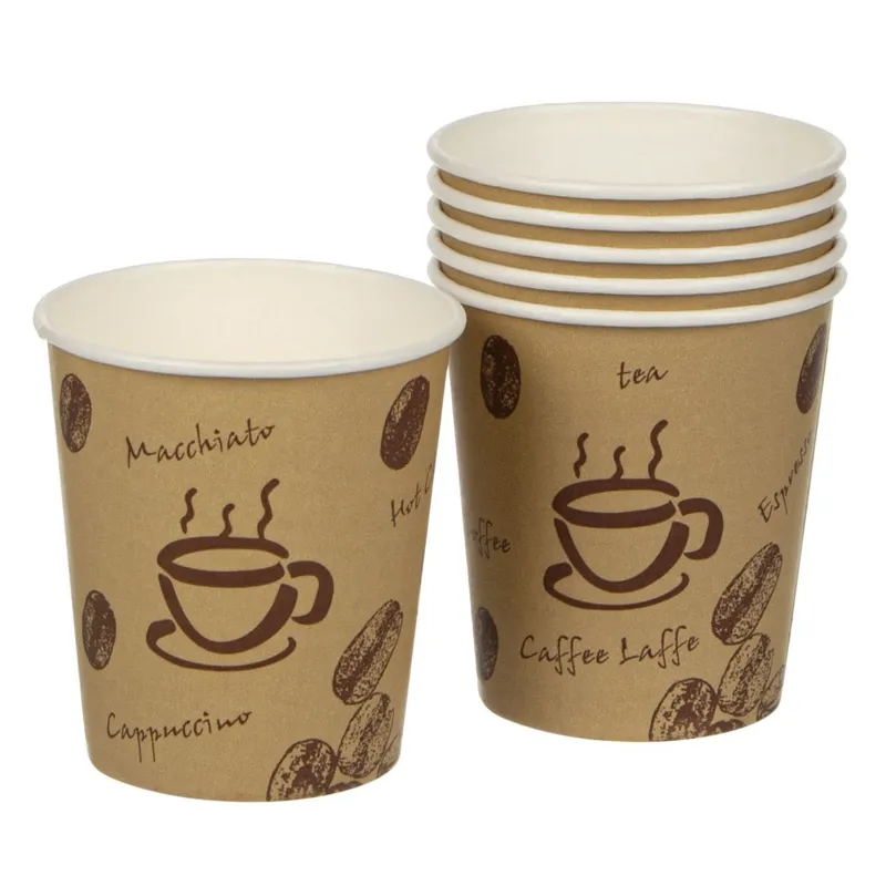 Pahare de carton pentru cafea, set 40 buc, cu imprimeuri cu boabe de cafea