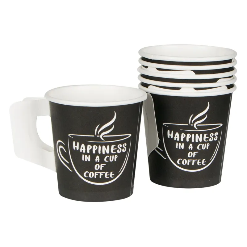 Set pahare de carton cu maner pentru cafea - 25 buc