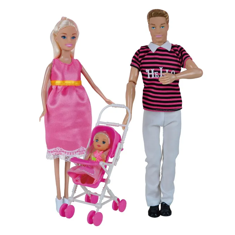 Set Păpuși Familie Fericită, 5 Bucăți, Multicolor cu Accesorii pentru Copii