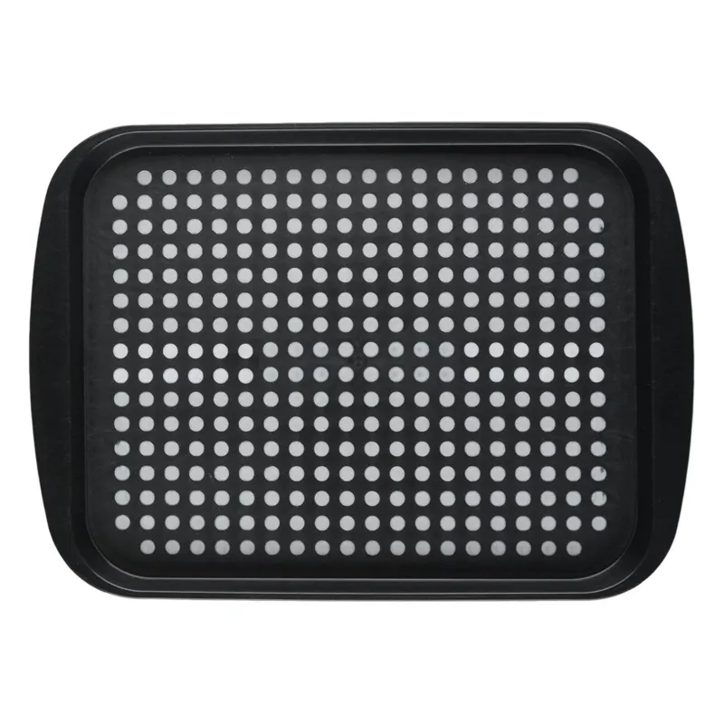 Tava de servit neagra cu manere, suprafata antiderapanta, 44x32x3cm