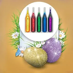 Set Vopsea de Ouă cu Glitter, 5 Culori, 20g fiecare