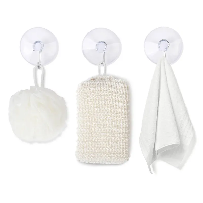 Cuiere Metalice cu Ventuză Transparentă 3cm - Set 6 Bucăți