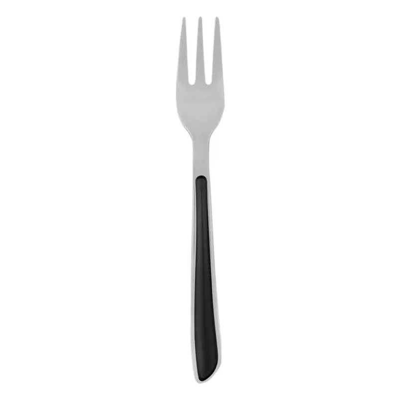 Furculiță mică din inox cu mâner negru, 14 cm