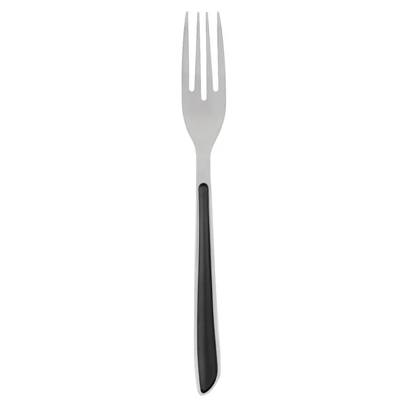 Furculiță mare din inox cu mâner negru, 21 cm